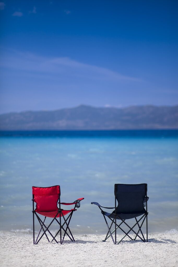 beach, chairs, vacation