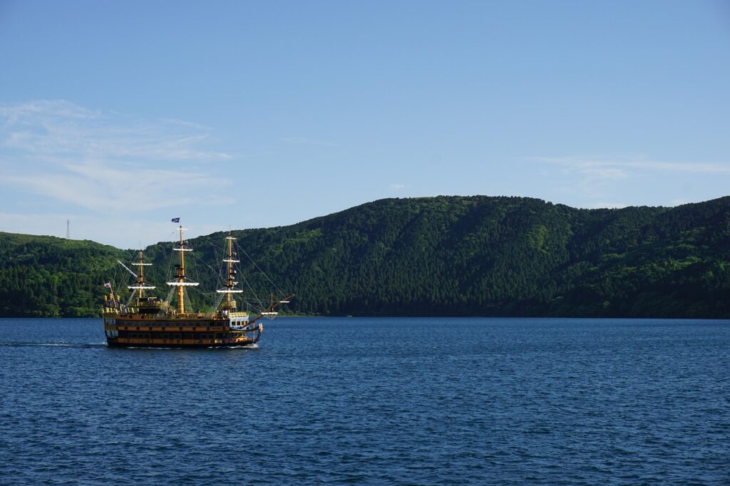 hakone, pirate boat, japan