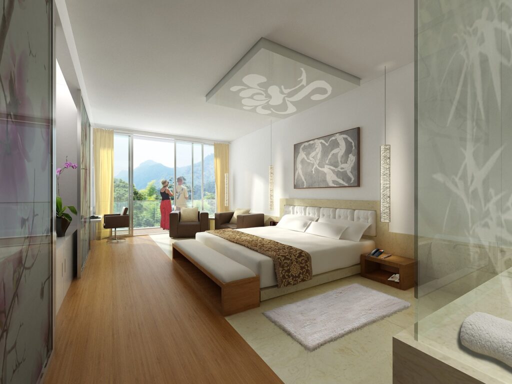 inner space, hotel, rendering