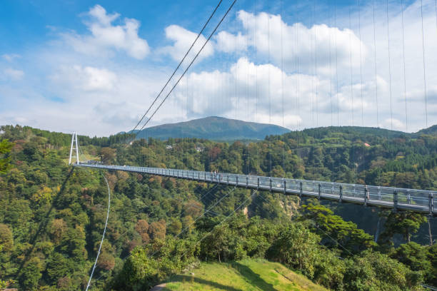 九重夢吊り橋、歩道の最も高い吊り橋、大分、九州、日本 - 大分県 ストックフォトと画像